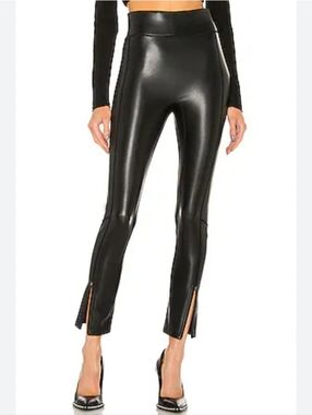 A.L.C. Emile Black Faux Leather Moto Ankle Zipper Leggings Size 12